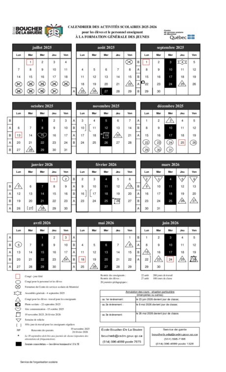 Calendrier scolaire